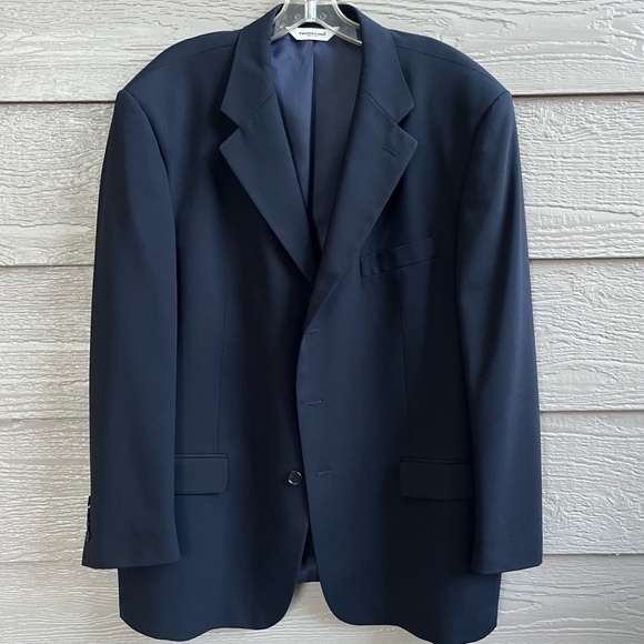 Pronto Uomo 46S Dark Jacket 100% Worsted Wool Blazer Sport Coat Italy 3 Button - Picture 11 of 16